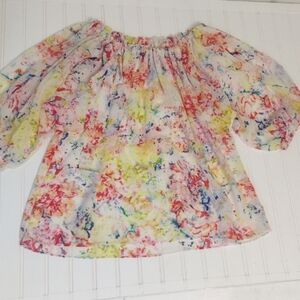 Cabi women's colorful semi sheer top size (M)